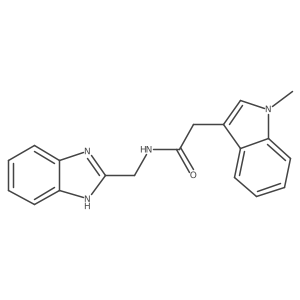 N-(1H-1,3-benzimidazol-2-ylmethyl)-2-(1-methyl-1H-indol-3-yl)acetamide结构式