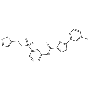 2-(3-Chlorophenyl)-N-(3-(N-(furan-2-ylmethyl)sulfamoyl)phenyl)thiazole-4-carboxamide结构式
