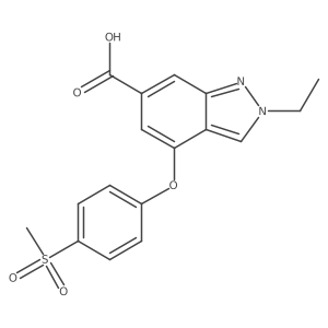 2-ethyl-4-(4-(methylsulfonyl)phenoxy)-2H-indazole-6-carboxylic acid结构式