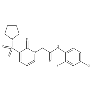 N-(4-chloro-2-fluorophenyl)-2-[2-oxo-3-(pyrrolidin-1-ylsulfonyl)pyridin-1(2H)-yl]acetamide Structure
