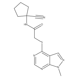 N-(1-cyanocyclopentyl)-2-({1-methyl-1H-pyrazolo[3,4-d]pyrimidin-4-yl}sulfanyl)acetamide结构式