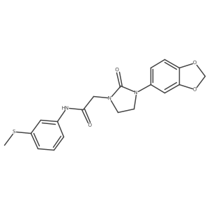 2-(3-(benzo[d][1,3]dioxol-5-yl)-2-oxoimidazolidin-1-yl)-N-(3-(methylthio)phenyl)acetamide Structure