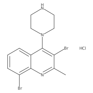 3,8-Dibromo-2-methyl-4-(piperazin-1-yl)quinoline hydrochloride Structure