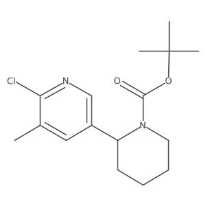tert-Butyl 2-(6-chloro-5-methylpyridin-3-yl)piperidine-1-carboxylate结构式