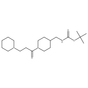 Tert-butyl 1-(3-(piperidin-1-yl)propanoyl)piperidin-4-ylmethylcarbamate Structure