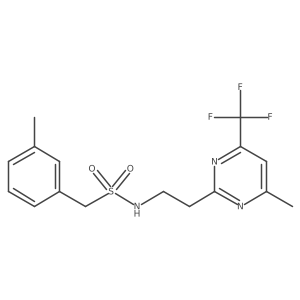 N-(2-(4-methyl-6-(trifluoromethyl)pyrimidin-2-yl)ethyl)-1-(m-tolyl)methanesulfonamide结构式