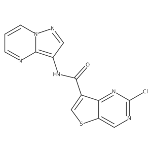 2-Chloro-thieno[3,2-d]pyrimidine-7-carboxylic acid pyrazolo[1,5-a]pyrimidin-3-ylamide结构式