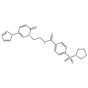 N-(2-(6-oxo-3-(1H-1,2,4-triazol-1-yl)pyridazin-1(6H)-yl)ethyl)-4-(pyrrolidin-1-ylsulfonyl)benzamide结构式