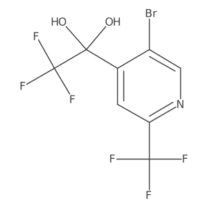 1-(5-Bromo-2-(trifluoromethyl)pyridin-4-yl)-2,2,2-trifluoroethane-1,1-diol结构式