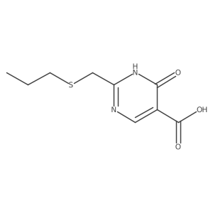 6-Oxo-2-((propylthio)methyl)-1,6-dihydropyrimidine-5-carboxylic acid结构式