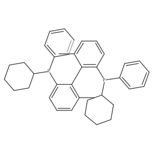 [P(R),P'(R)]-(1S)-(6,6'-Dimethyl-[1,1'-biphenyl]-2,2'-diyl)bis(cyclohexyl(phenyl)phosphine)结构式