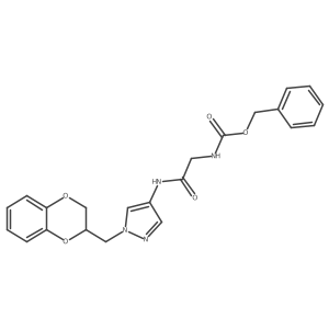 benzyl (2-((1-((2,3-dihydrobenzo[b][1,4]dioxin-2-yl)methyl)-1H-pyrazol-4-yl)amino)-2-oxoethyl)carbamate Structure