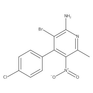 3-Bromo-4-(4-chlorophenyl)-6-methyl-5-nitropyridin-2-amine结构式