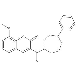 8-methoxy-3-(7-phenyl-1,4-thiazepane-4-carbonyl)-2H-chromen-2-one Structure