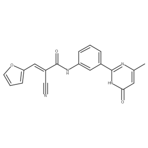(Z)-2-Cyano-3-(furan-2-yl)-N-[3-(4-methyl-6-oxo-1H-pyrimidin-2-yl)phenyl]prop-2-enamide Structure
