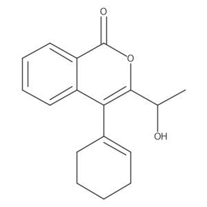 4-(1-Cyclohexen-1-yl)-3-(1-hydroxyethyl)-1H-2-benzopyran-1-one结构式