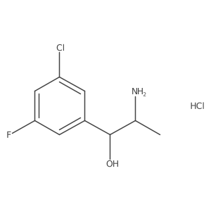 2-Amino-1-(3-chloro-5-fluorophenyl)propan-1-ol hydrochloride结构式