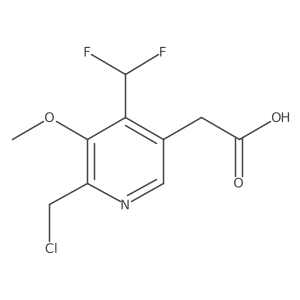 2-(Chloromethyl)-4-(difluoromethyl)-3-methoxypyridine-5-acetic acid结构式