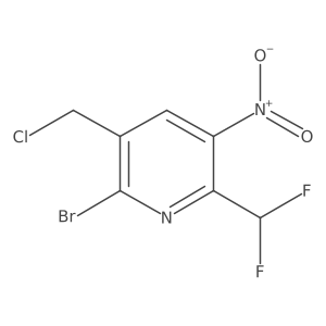 2-Bromo-3-(chloromethyl)-6-(difluoromethyl)-5-nitropyridine Structure