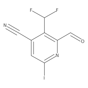 4-Cyano-3-(difluoromethyl)-6-iodopyridine-2-carboxaldehyde结构式