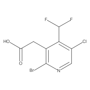 2-(2-Bromo-5-chloro-4-(difluoromethyl)pyridin-3-yl)acetic acid结构式