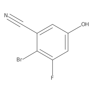 2-Bromo-3-fluoro-5-hydroxybenzonitrile结构式