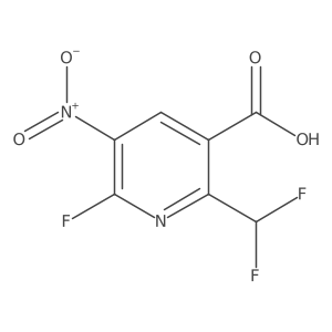 2-(Difluoromethyl)-6-fluoro-5-nitropyridine-3-carboxylic acid结构式