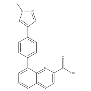 8-(4-(1-Methyl-1H-pyrazol-4-yl)phenyl)-1,6-naphthyridine-2-carboxylic acid结构式
