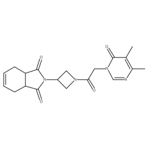 2-(1-(2-(4,5-dimethyl-6-oxopyrimidin-1(6H)-yl)acetyl)azetidin-3-yl)-3a,4,7,7a-tetrahydro-1H-isoindole-1,3(2H)-dione结构式
