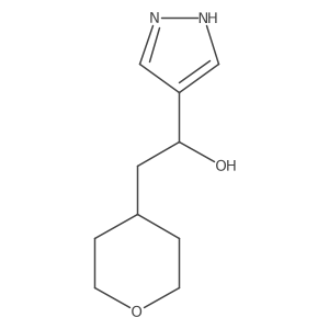 2-(Oxan-4-yl)-1-(1H-pyrazol-4-yl)ethan-1-ol结构式