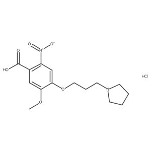 5-Methoxy-2-nitro-4-(3-(pyrrolidin-1-yl)propoxy)benzoic acid hydrochloride结构式