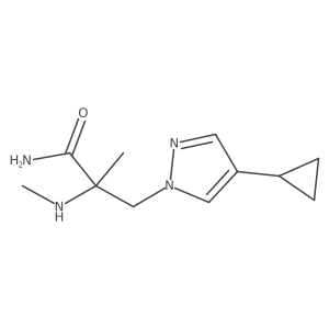 3-(4-cyclopropyl-1H-pyrazol-1-yl)-2-methyl-2-(methylamino)propanamide结构式