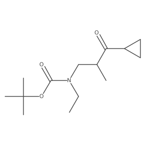 tert-butyl N-(3-cyclopropyl-2-methyl-3-oxopropyl)-N-ethylcarbamate结构式