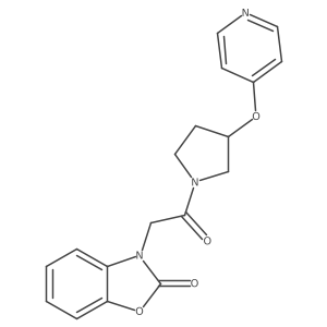 3-(2-oxo-2-(3-(pyridin-4-yloxy)pyrrolidin-1-yl)ethyl)benzo[d]oxazol-2(3H)-one Structure