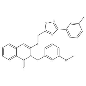 3-(3-methoxybenzyl)-2-(((3-(m-tolyl)-1,2,4-oxadiazol-5-yl)methyl)thio)quinazolin-4(3H)-one Structure