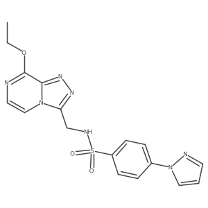 N-((8-ethoxy-[1,2,4]triazolo[4,3-a]pyrazin-3-yl)methyl)-4-(1H-pyrazol-1-yl)benzenesulfonamide结构式