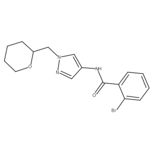 2-bromo-N-(1-((tetrahydro-2H-pyran-2-yl)methyl)-1H-pyrazol-4-yl)benzamide Structure