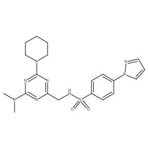 N-((4-(dimethylamino)-6-(piperidin-1-yl)-1,3,5-triazin-2-yl)methyl)-4-(1H-pyrazol-1-yl)benzenesulfonamide Structure