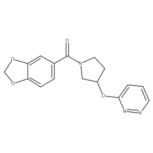 Benzo[d][1,3]dioxol-5-yl(3-(pyridazin-3-yloxy)pyrrolidin-1-yl)methanone Structure