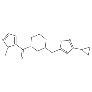 3-[(3-cyclopropyl-1,2,4-oxadiazol-5-yl)methyl]-1-(1-methyl-1H-pyrazole-5-carbonyl)piperidine Structure