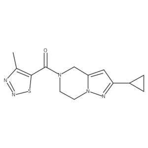 (2-cyclopropyl-6,7-dihydropyrazolo[1,5-a]pyrazin-5(4H)-yl)(4-methyl-1,2,3-thiadiazol-5-yl)methanone结构式