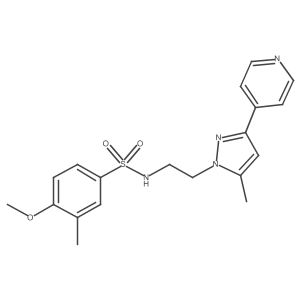4-methoxy-3-methyl-N-(2-(5-methyl-3-(pyridin-4-yl)-1H-pyrazol-1-yl)ethyl)benzenesulfonamide Structure