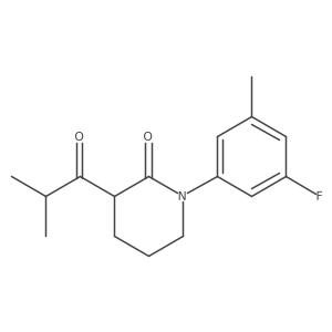 1-(3-Fluoro-5-methylphenyl)-3-(2-methylpropanoyl)piperidin-2-one结构式