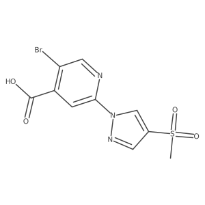 5-bromo-2-(4-methanesulfonyl-1H-pyrazol-1-yl)pyridine-4-carboxylic acid结构式