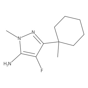 4-fluoro-1-methyl-3-(1-methylcyclohexyl)-1H-pyrazol-5-amine结构式