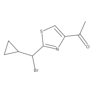 1-{2-[Bromo(cyclopropyl)methyl]-1,3-thiazol-4-yl}ethan-1-one结构式