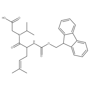 2-[2-({[(9H-fluoren-9-yl)methoxy]carbonyl}amino)-5-methyl-N-(propan-2-yl)hex-4-enamido]acetic acid结构式