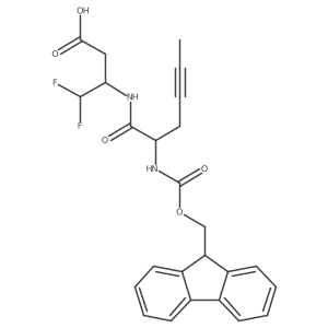 3-[2-({[(9H-fluoren-9-yl)methoxy]carbonyl}amino)hex-4-ynamido]-4,4-difluorobutanoic acid Structure