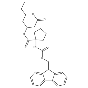 3-{[1-({[(9H-fluoren-9-yl)methoxy]carbonyl}amino)cyclopentyl]formamido}heptanoic acid Structure