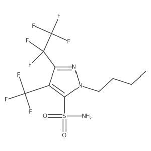 1-butyl-3-(1,1,2,2,2-pentafluoroethyl)-4-(trifluoromethyl)-1H-pyrazole-5-sulfonamide结构式